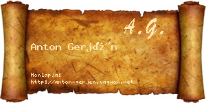 Anton Gerjén névjegykártya